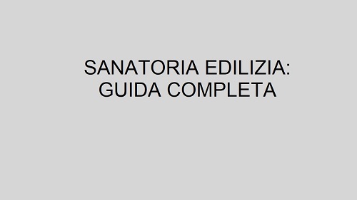 Sanatoria edilizia 2023